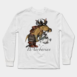 dnd barbarian aardvark Long Sleeve T-Shirt